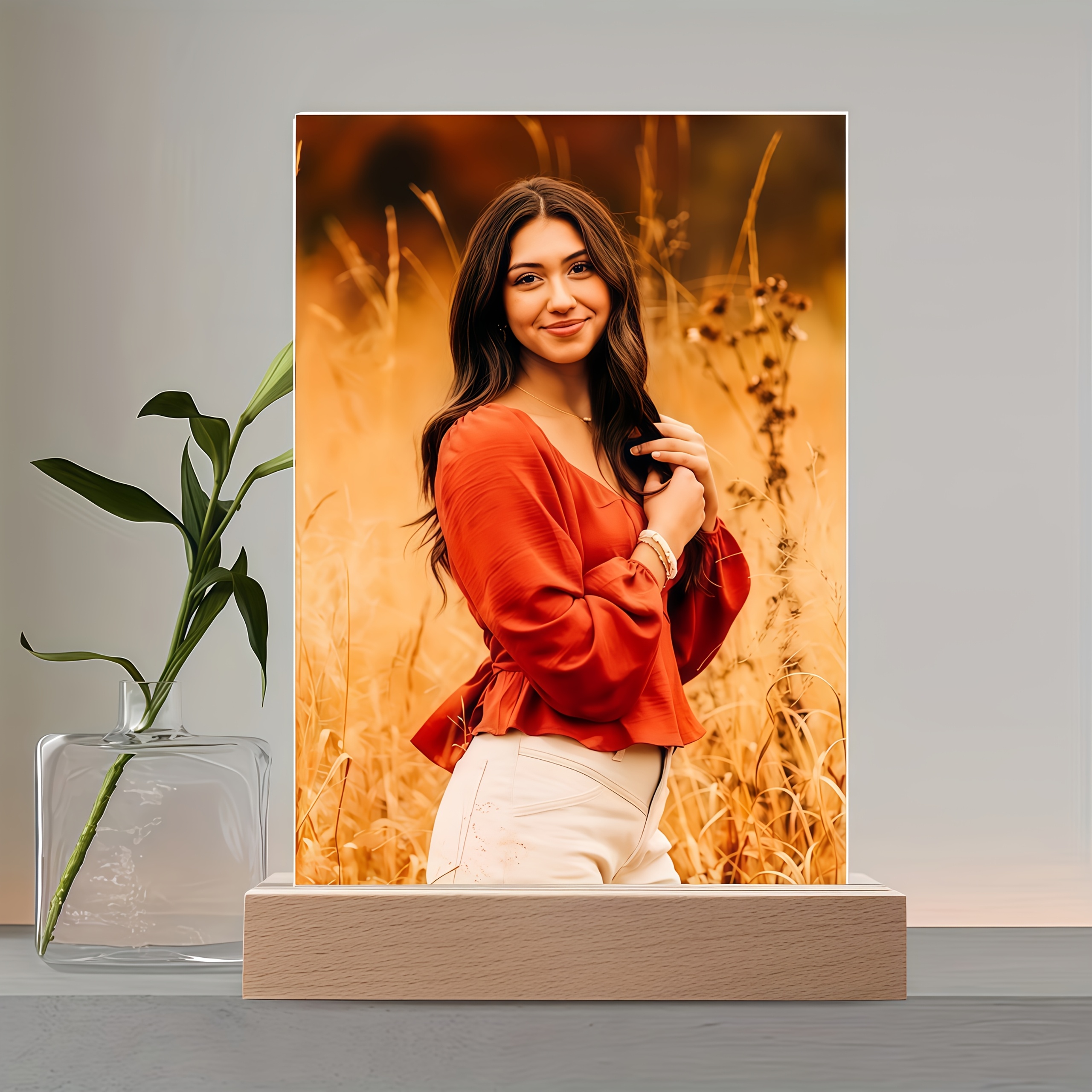 TEMU 2D Flat - [2D Flat] 1 pz di Foto Acrilica Personalizzabile, Adatta per - Scrivania - Comodino - - per Parenti - - Colleghi - Insegnanti -