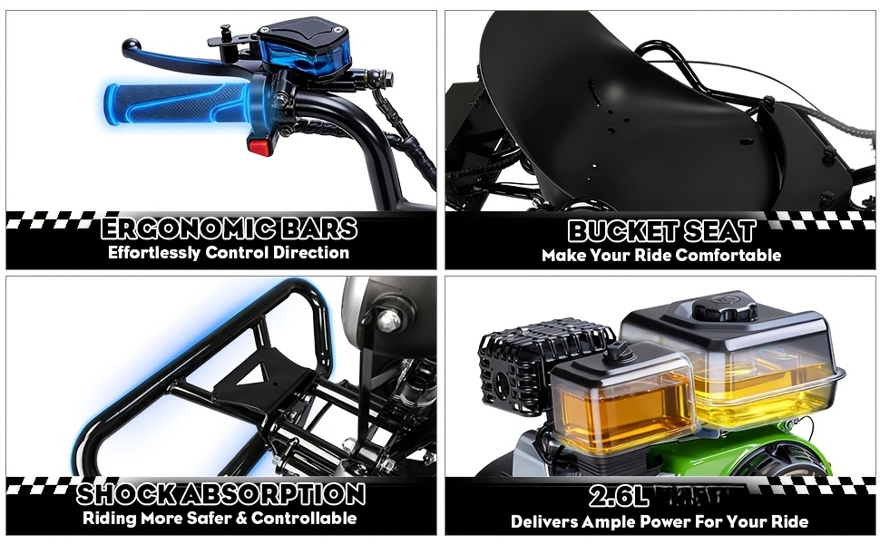 adult go-karts and   off- -karts, 6-inch off-road tires, rear disc brakes Product details 9