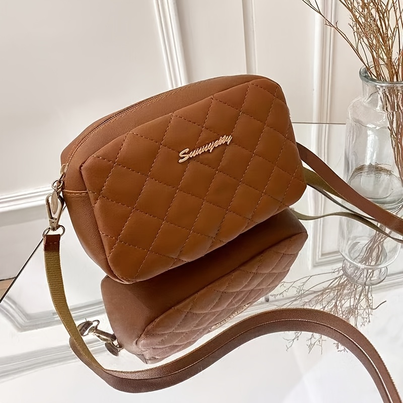 TEMU Nueva Bolso Cuadrado Pequeño con Diseño de Diamantes 2026, Bolso Cruzado Casual Estilo Coreano Ins, para Teléfono