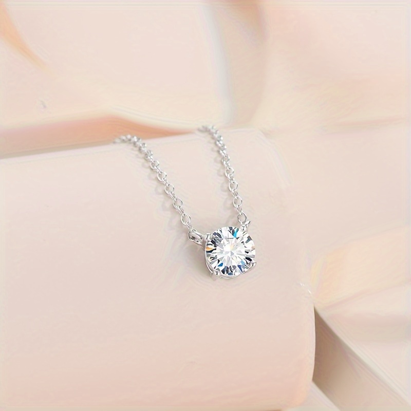 925 Sterling Silver Moissanite Pendant Necklace