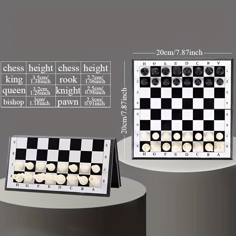Magnetic Chess Folding for Easy Storage Magnetic Checkerboard Magnetic Chess Mini Portable Chess, Without Battery