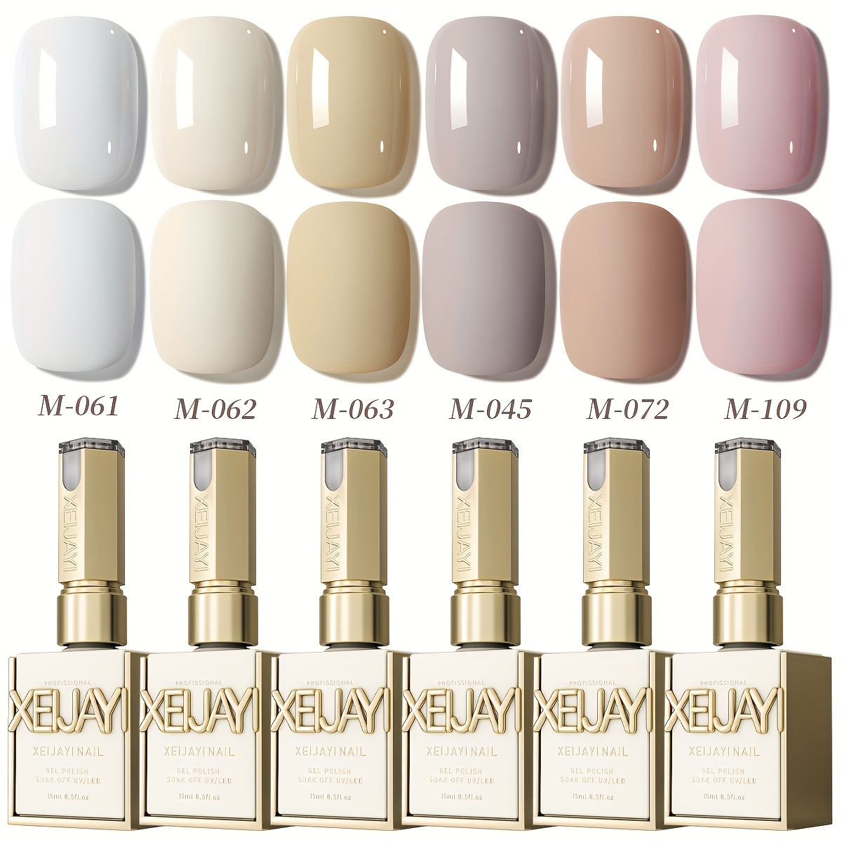 Image of Spring Nail Trends 2025 Bright Nail 6 Colors Set 15ml New Popular White Nail Gel Semi-permanent Nail Art Soaking Led Nail Salon Nail Salon Gel