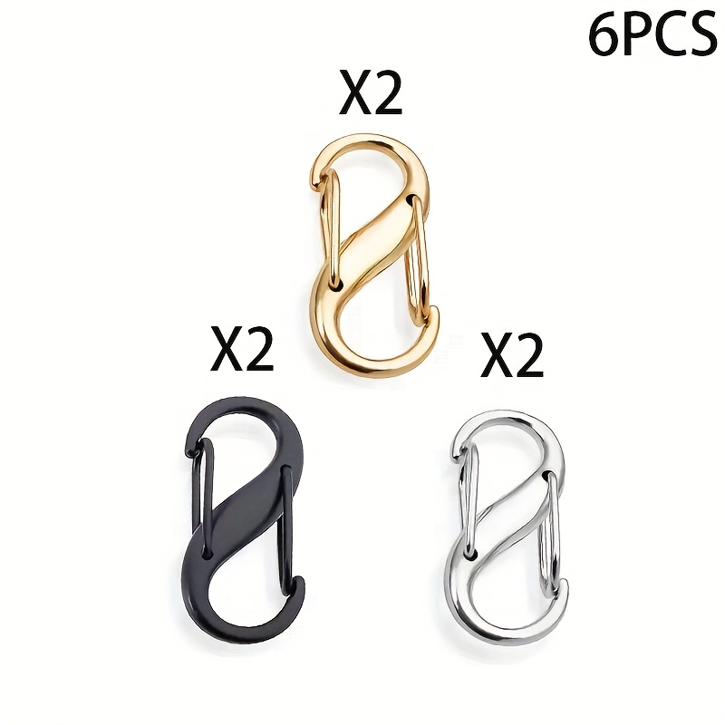 Image of 6pcs Multipurpose Zipper Clip Anti-theft Hook, Double Open Zipper Lock Anti-theft, S Shaped Zipper Lock Is Suitable For Backpacks, Carrying Bags And Suitable For Outdoor Travel Luggage Use