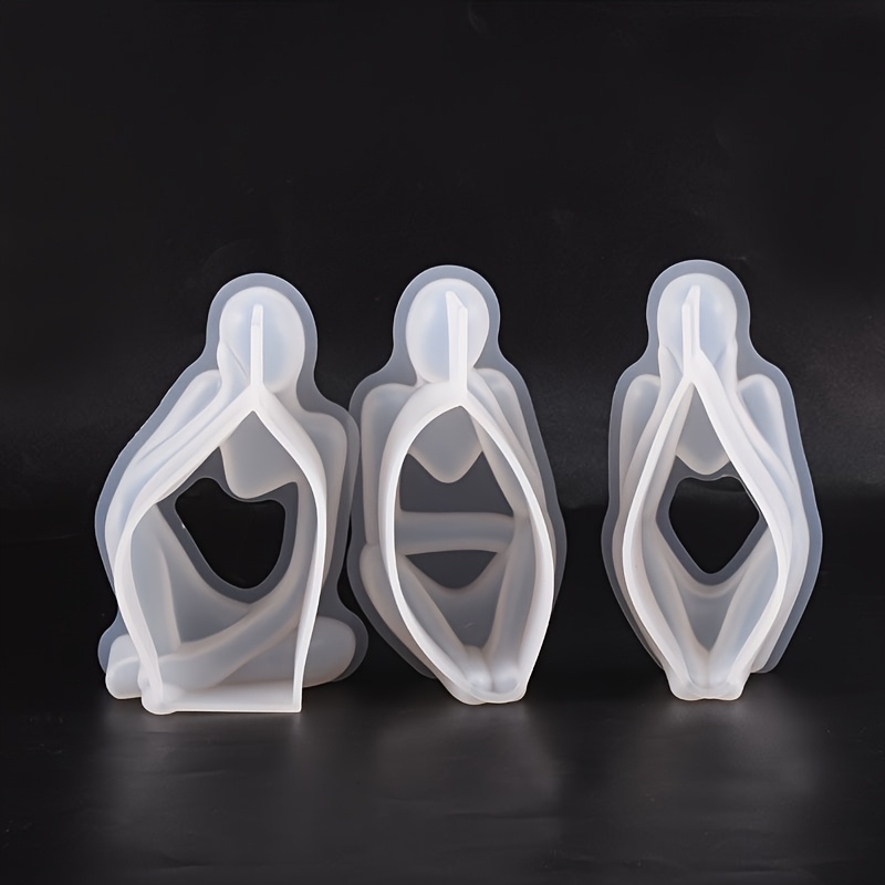 TEMU 3pcs/pack Body Art Silicone Resin Mold, Candle Holder Making Silicone Molds Silicone Molds For Epoxy Resin Crafts Decorative Table Ornament