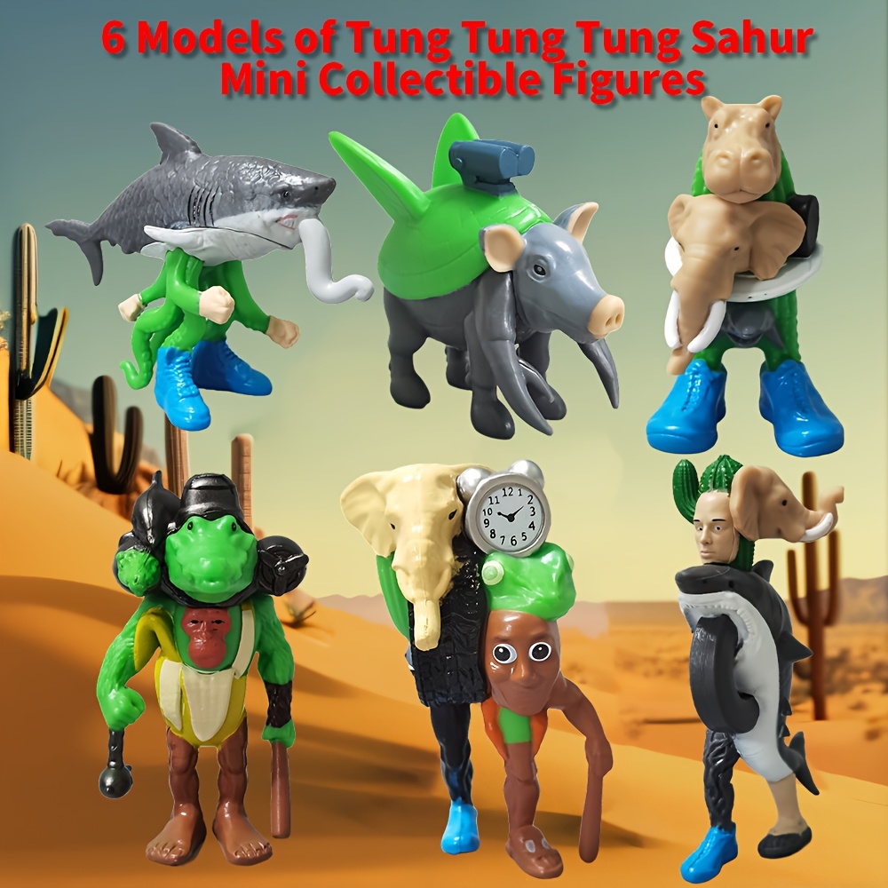 2 Figuras Combinación Rueda Del Elefante + Rey De Los Animales - Decorativas Y Para Juego, Inspiradas En Memes