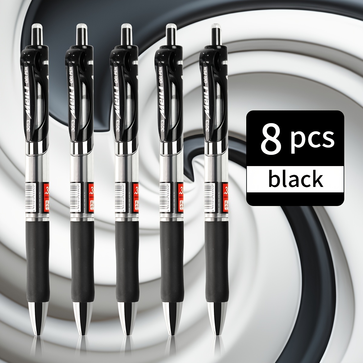 TEMU Wuqiannian Gel Ink S 4/8 Pack - Ultra Fine 0.38mm Point, Quick Drying, Ergonomic Grip, Large Capacity Black Ink For Smooth Writing - Perfect For