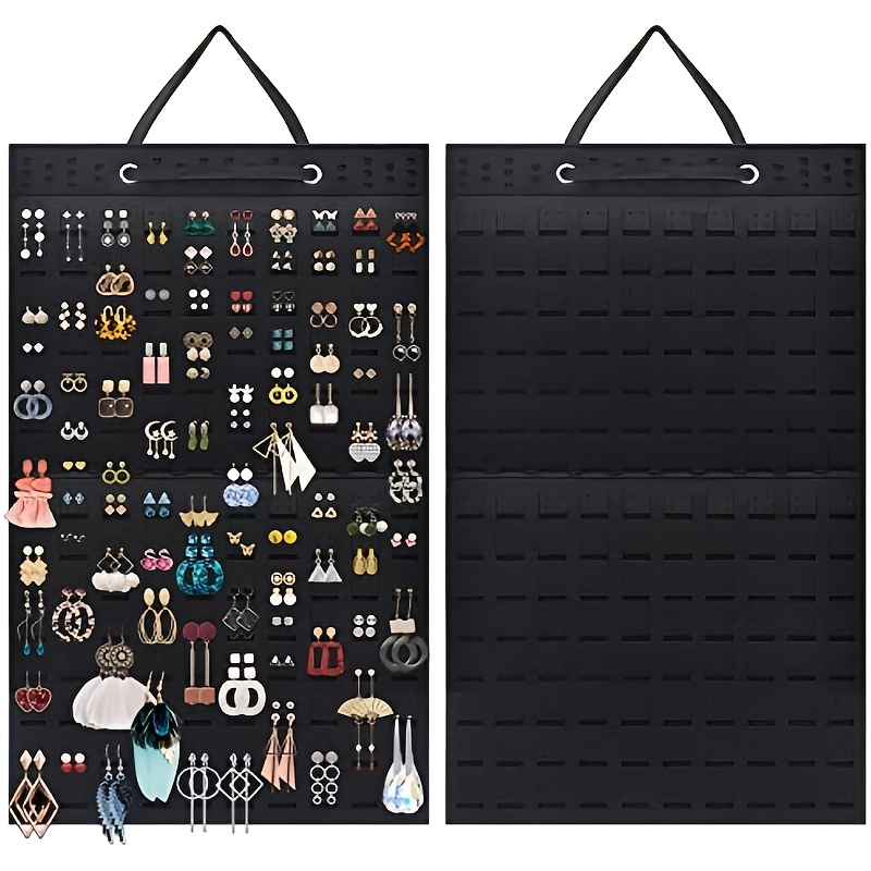 

1pc Felt Earring Organizer With 300 Pairs Capacity - Stylish Hanging Display For Studs, , And Pendants, Pin Brooch Storage, Ideal For Women And Girls, Polyester Material