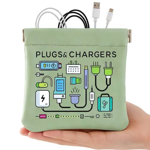portable cable organizer bag 12x12 for usb cables plugs earbuds keep your electronics tidy on the go