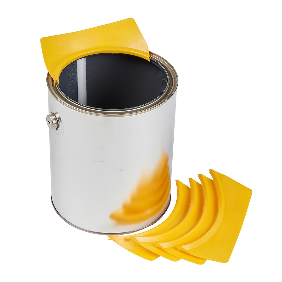 

1/5pcs Paint Can Spout, Fits All , Quart & Gallon Painting Cans, All In 1 Pouring Accessory, Paint Brush Holder & Wiper, Attachment With Yellow Mixing Tips