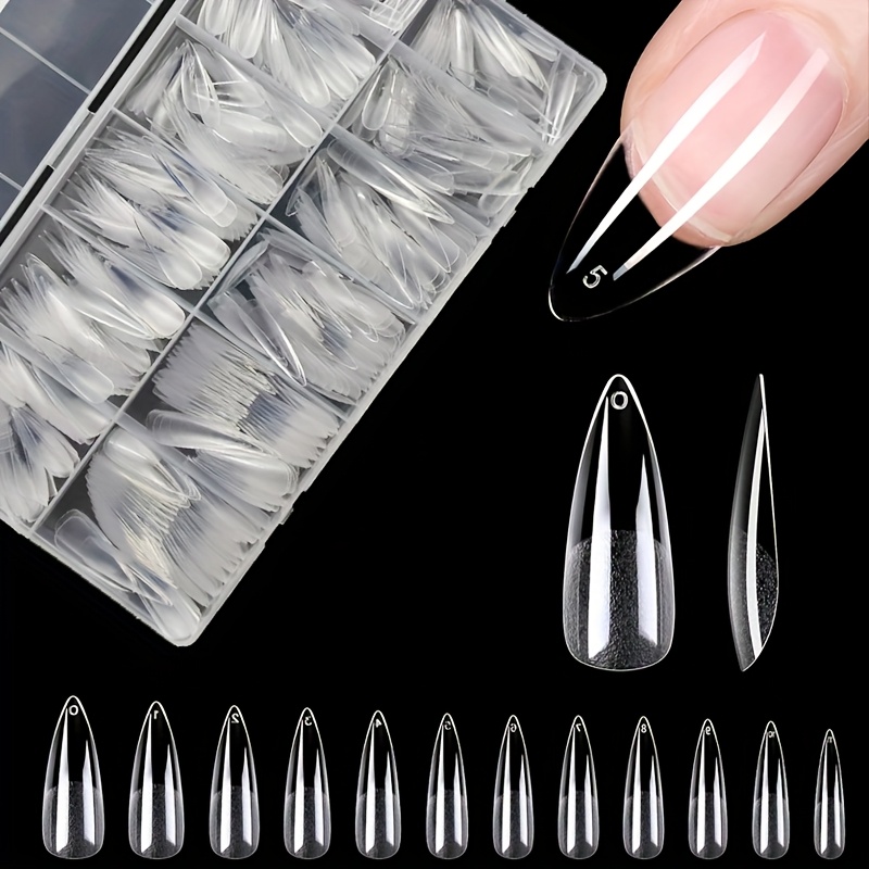 TEMU 600 stuks Kistnagel Tips Semi-Matte Lange Kist Gel Nagels X Volledige Bedekking Kist Nep Nagels Makkelijke DIY Kunst Gel X Nagelverlengingen, 12