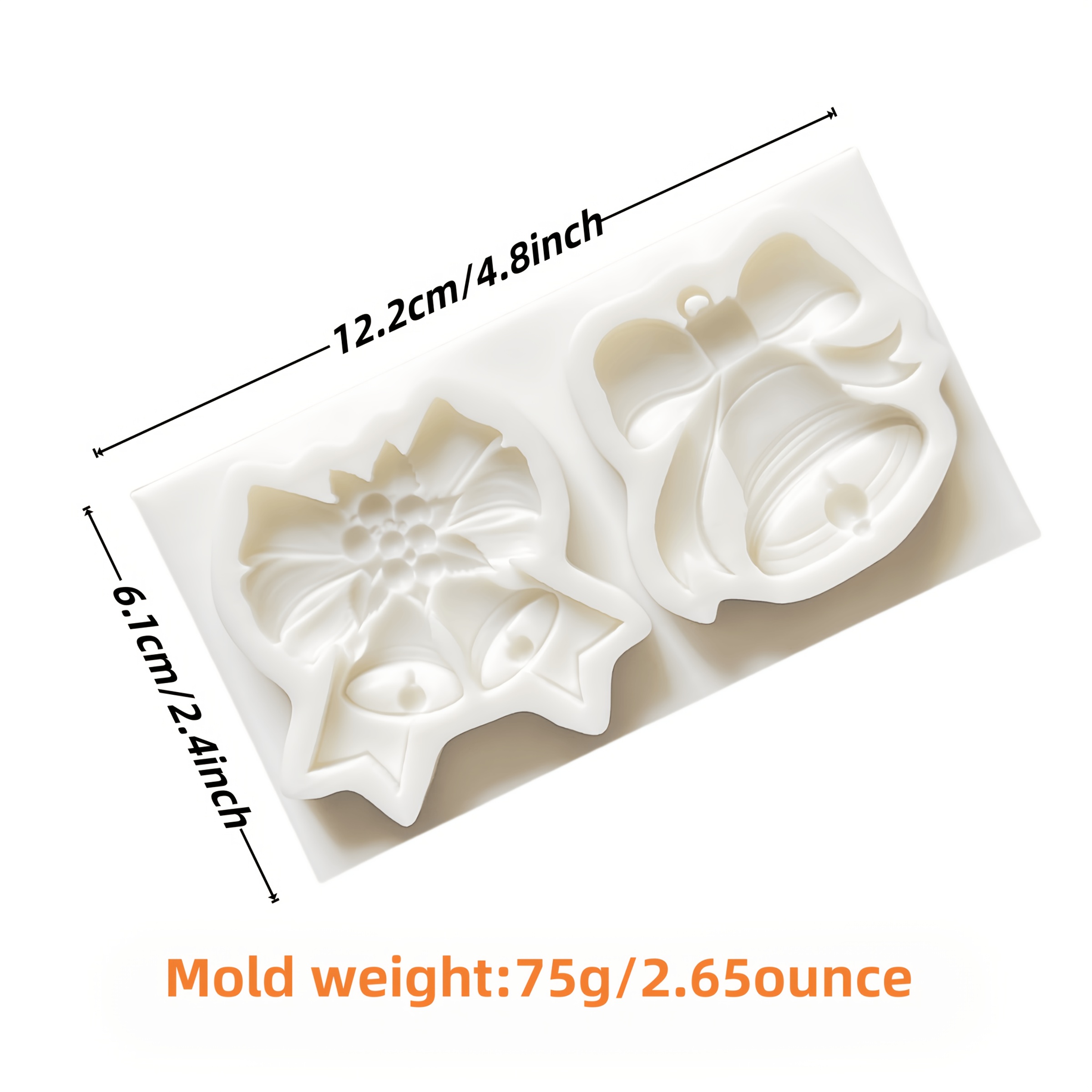 Image of 1pc Of Exquisite Creative Christmas Bow Bell Silicone Mold, Kitchen Baking Gift Box Decoration Tool, Suitable For , Chocolate, Cake Fondant Decoration, Handmade Holiday Art Baking.