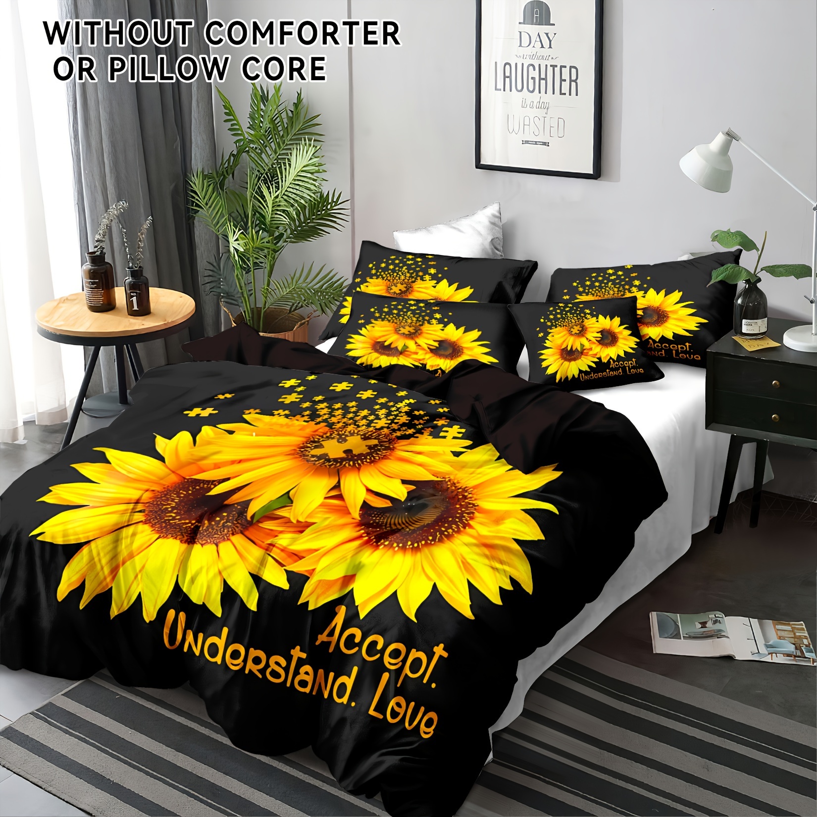 TEMU 3pcs Polyester Floral Print Bedding Duvet Cover Set For Bedroom, . Soft And Comfortable Duvet Cover, Gift For (1* Duvet Cover   2* Pillowcases,