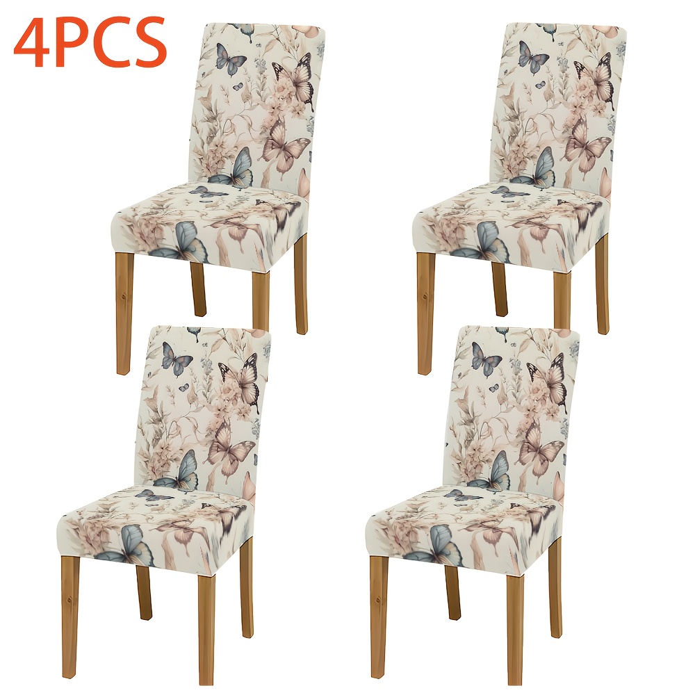 TEMU 1/4/6pcs Modern Minimalist Elastic Chair Slipcovers Compatible Dining Room - ( & ), Fit Stretchable Cover, Machine Washable - Suitable For,,