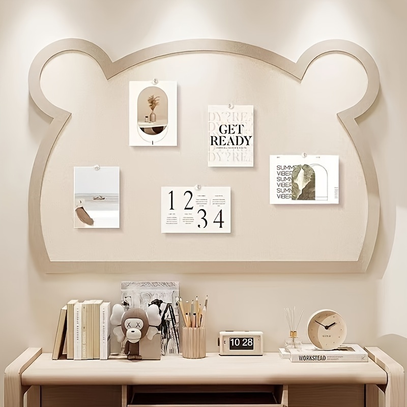 

Contemporary Self-adhesive Felt Bear Wall Photo Collage Display Board - Reusable Picture Panel With Detachable Decorative Elements - Showcase Wall Sticker With Matte Finish