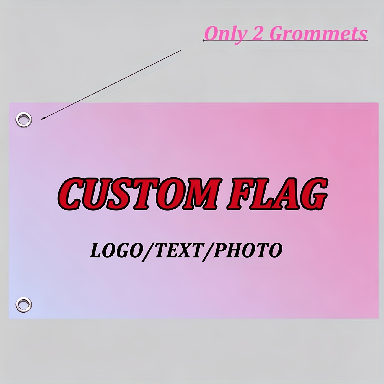 TEMU 1pc Custom Flag, Logo Or Photo Print, Bedroom, Living Room, Dormitory, Courtyard, Birthday Party, Holiday Celebration, , Concert Unique