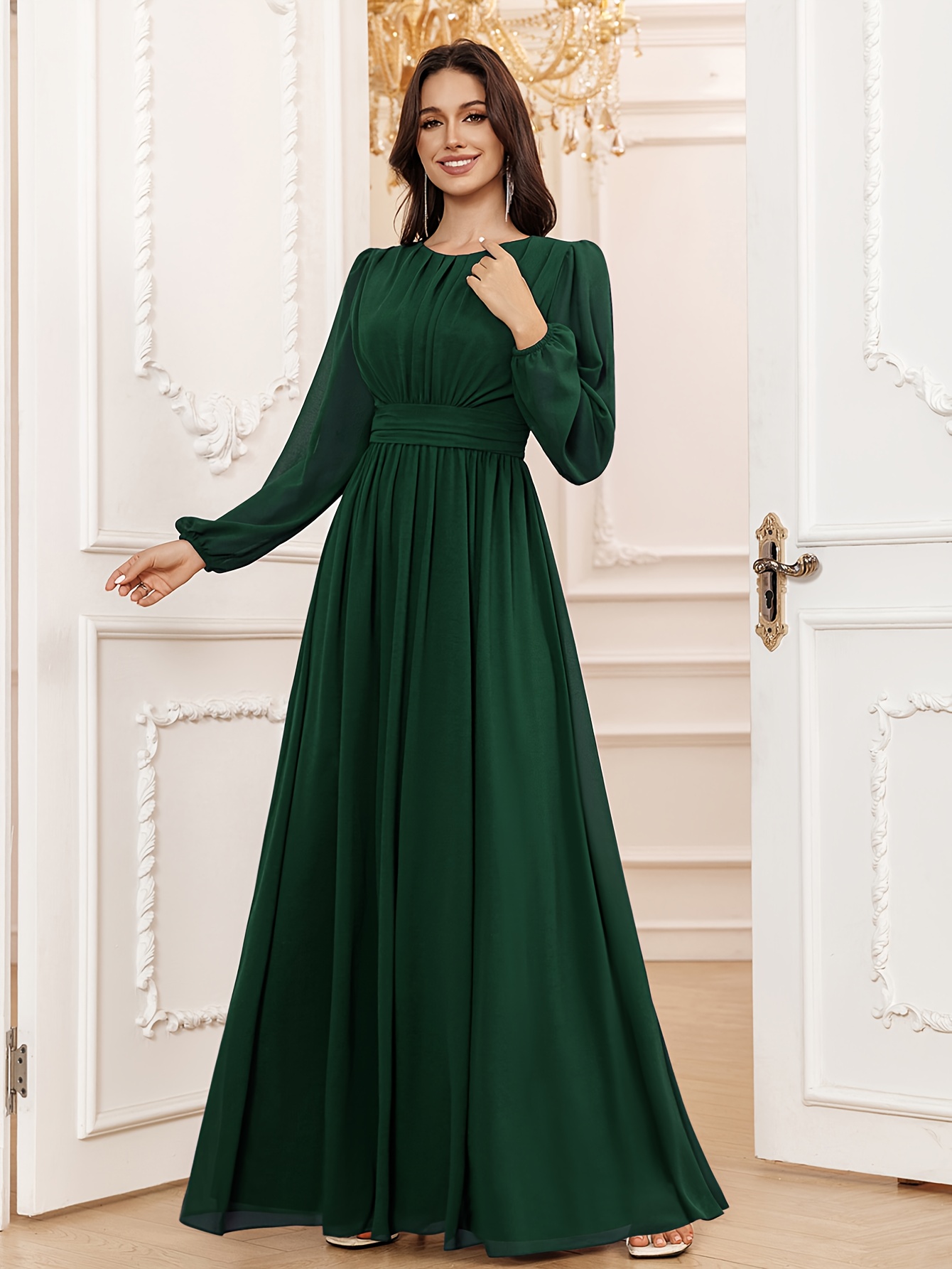 sachin and babi light blue dress elegant a line scoop long sleeve floor length chiffon formal