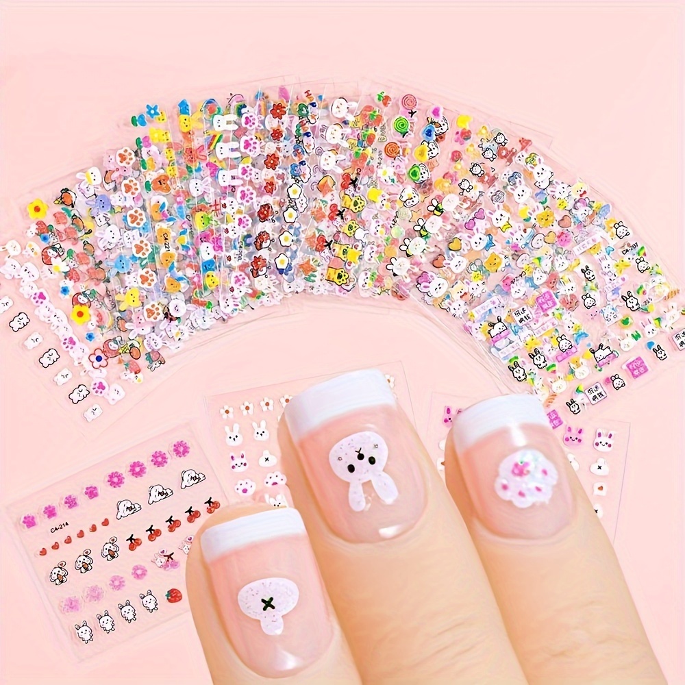 

30 Sheet Cute Cartoon Bunny Design Nail Art Stickers, Self Adhesive Easter Nail Art Decals For Nail Art Decoration,nail Art Supplies For Women And Girls