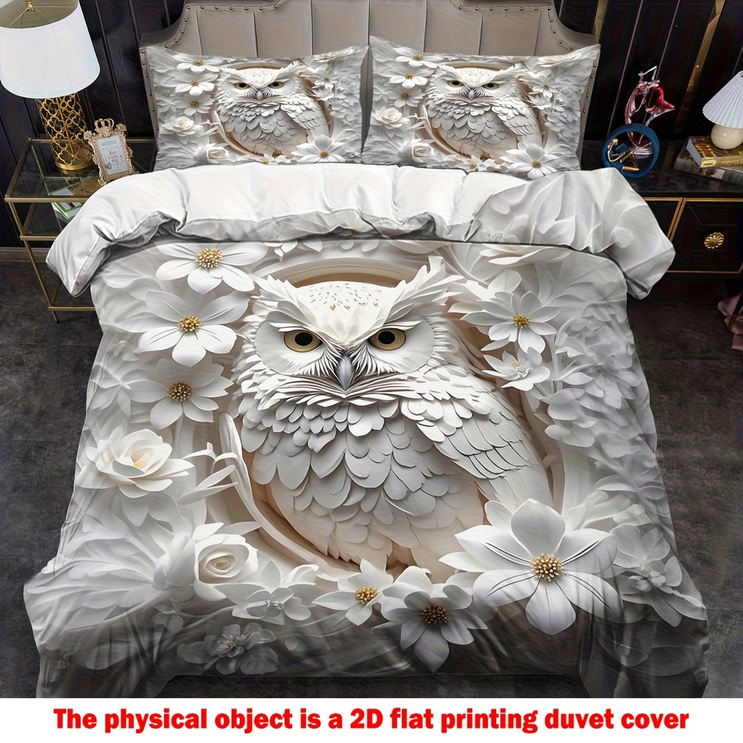 2/3PCS White Owl Print Duvet Cover Set: In-Depth Review, Specs & Buyer's Guide