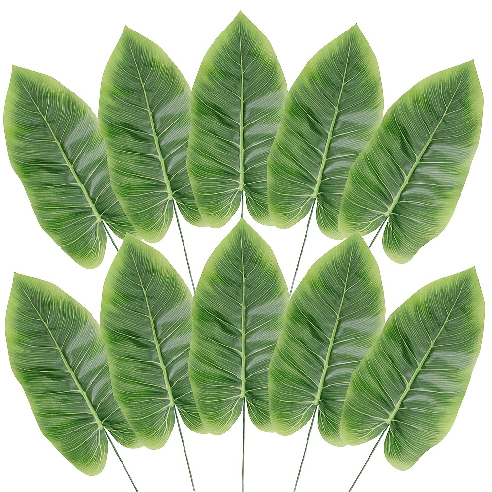 

20pcs Realistic Artificial Banana Leaf , Polyester Palm Leaves For Home & Garden Decor, Wedding, Engagement, Christmas, Easter, Thanksgiving, Graduation, And All