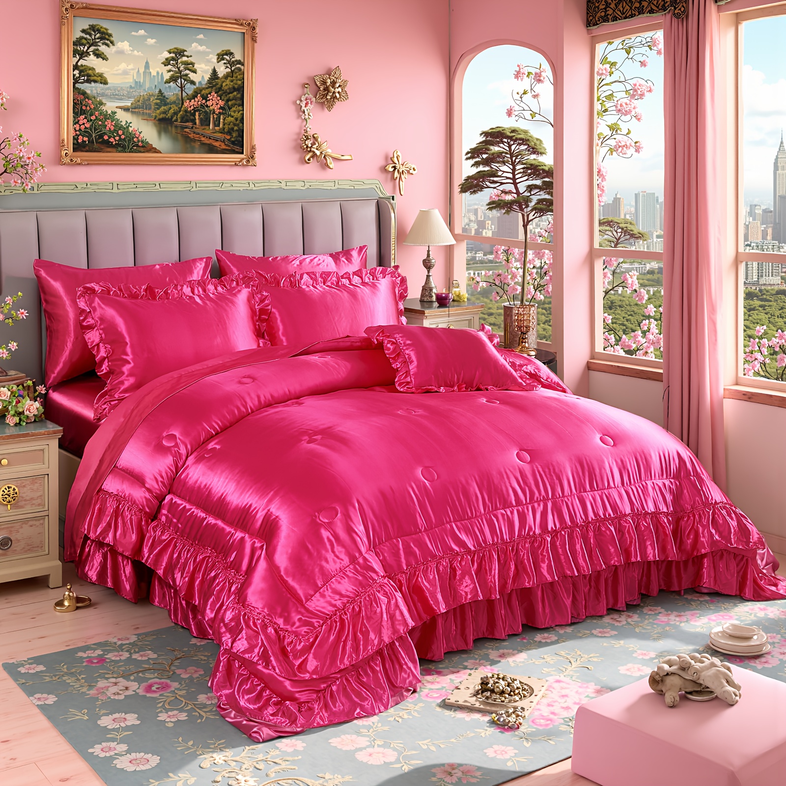 Parure de draps en satin, lit 2 places - Maison