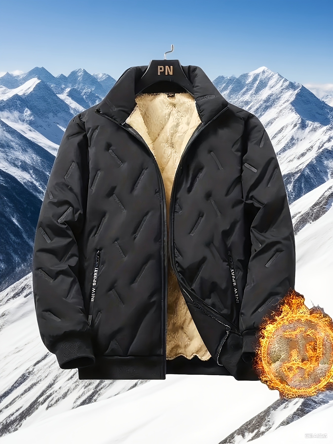 chaqueta invierno hombre ropa exterior frío bolsillos Temu Spain