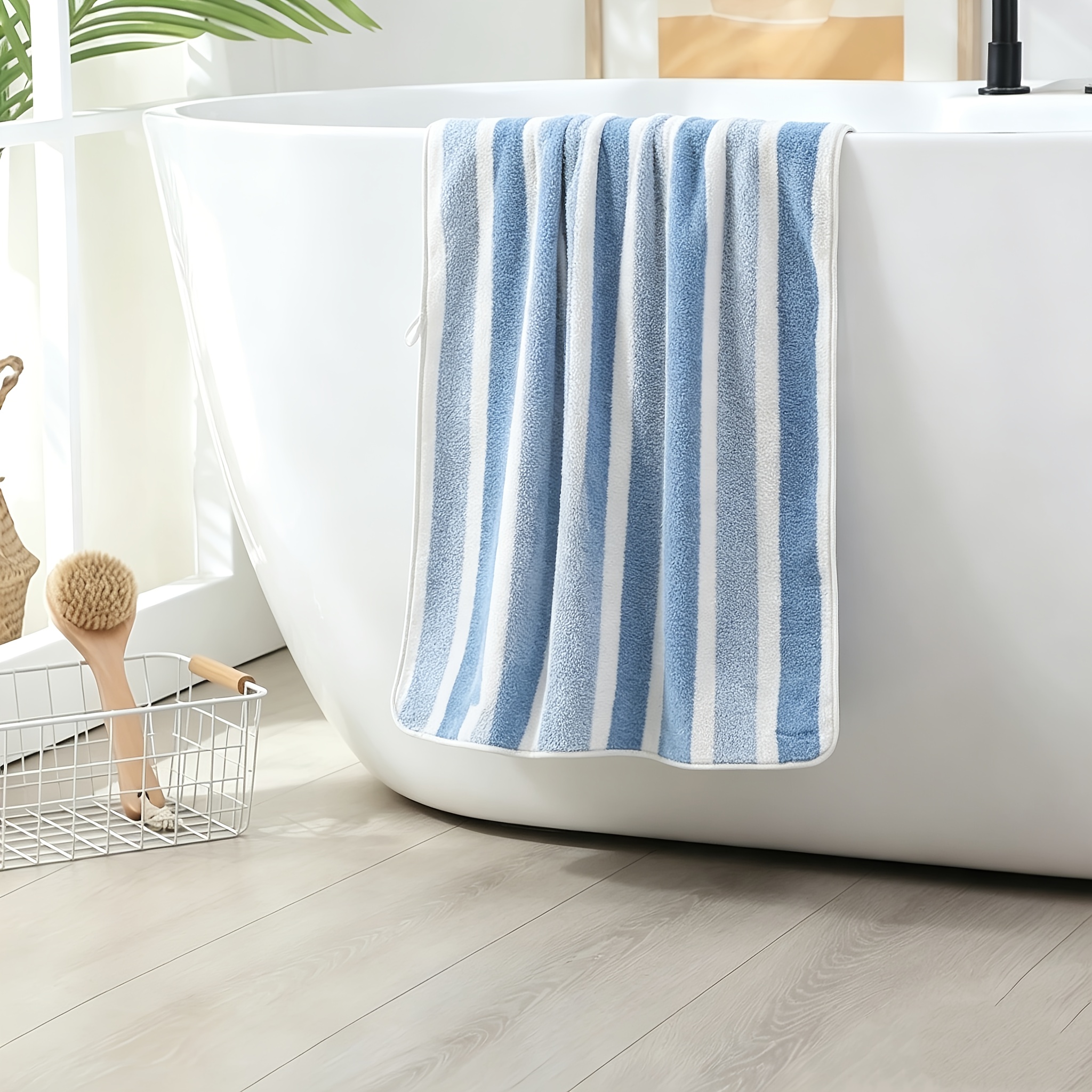 TEMU [peejaa] 1pc Bath Towel Fiber High-absorbent Towel, Skin-friendly Quick-dry Non-shedding, High-absorbent Soft Sports Towel Yoga Fitness Spa