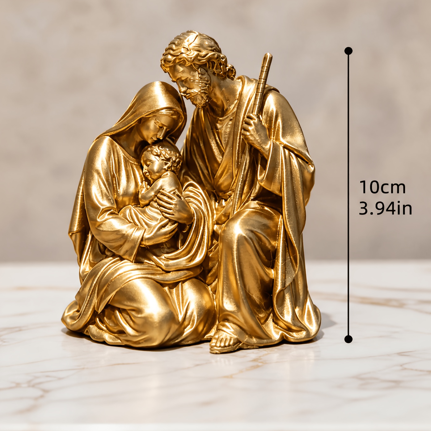 TEMU 1pc, Holy Family - Elegant 3d-printed Sculpture, Creative And Versatile Decorative Ornament; A Festive Christmas Piece Suitable For Offices,