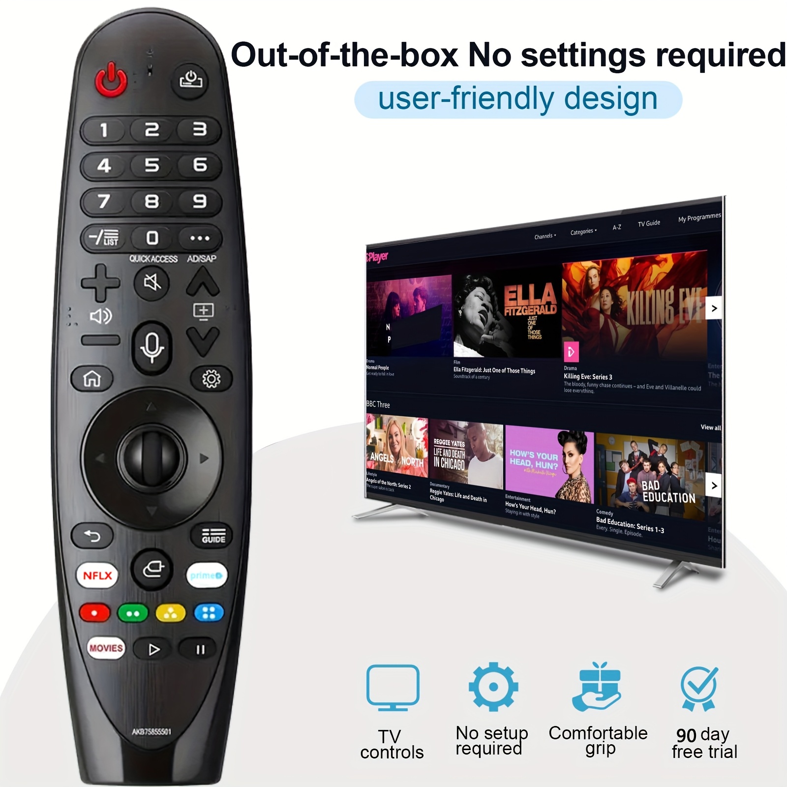 Control Remoto Universal LG AKB75855501 Reemplazo para Todos los TVs de la Marca LG y Más - Imagen 4
