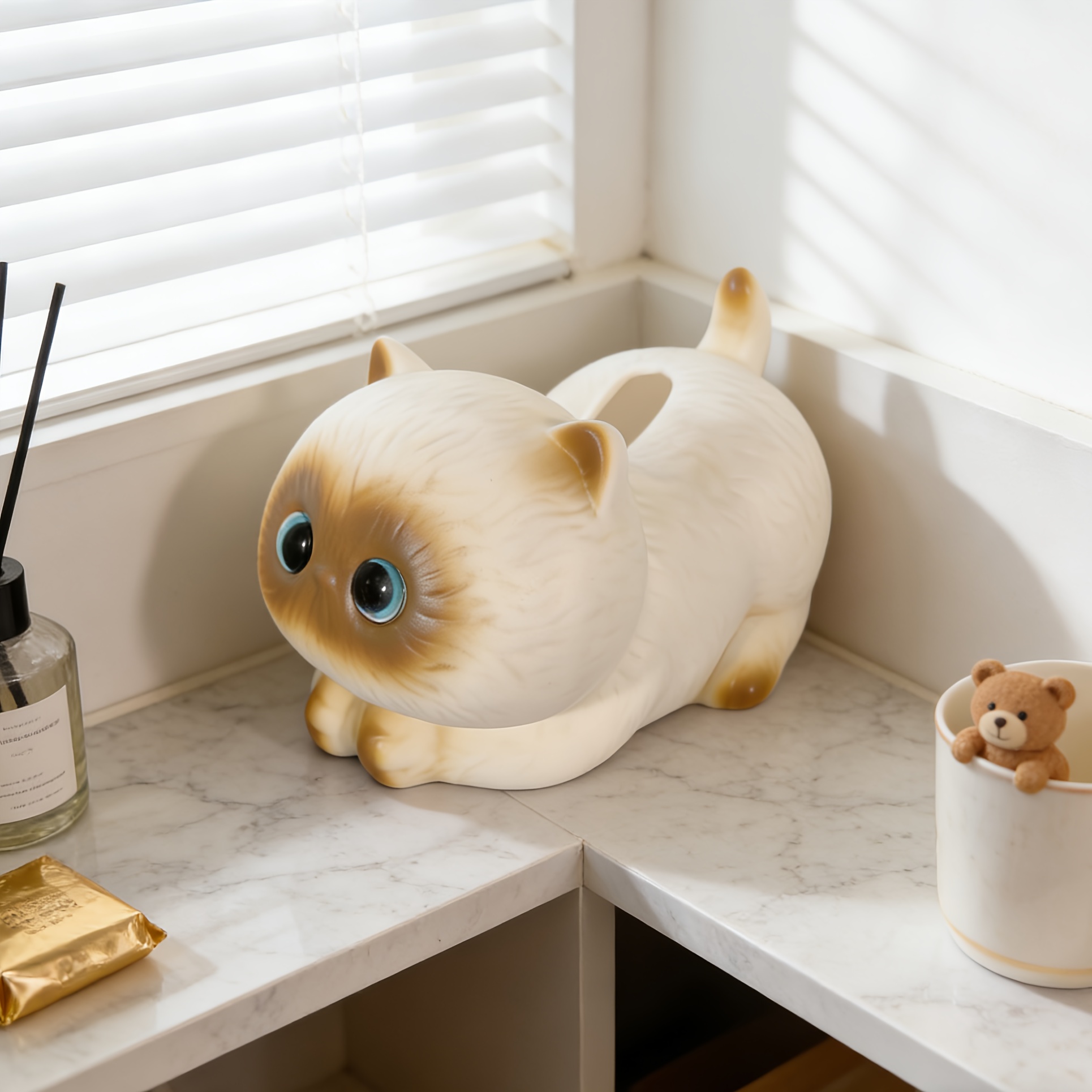 diorama kits this adorable siamese cat tissue box   of pvc its a high end   luxury tissue box for the home and a perfect desktop decoration