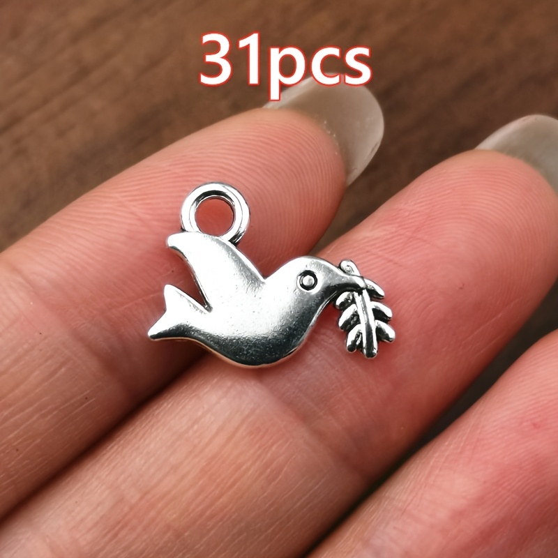 TEMU 31pcs Peace Charm Pendant Women's Fashion Pendant Handmade Necklace Earrings Bracelet Additions Bohemian Style Jewelry Additions Jewelry Making
