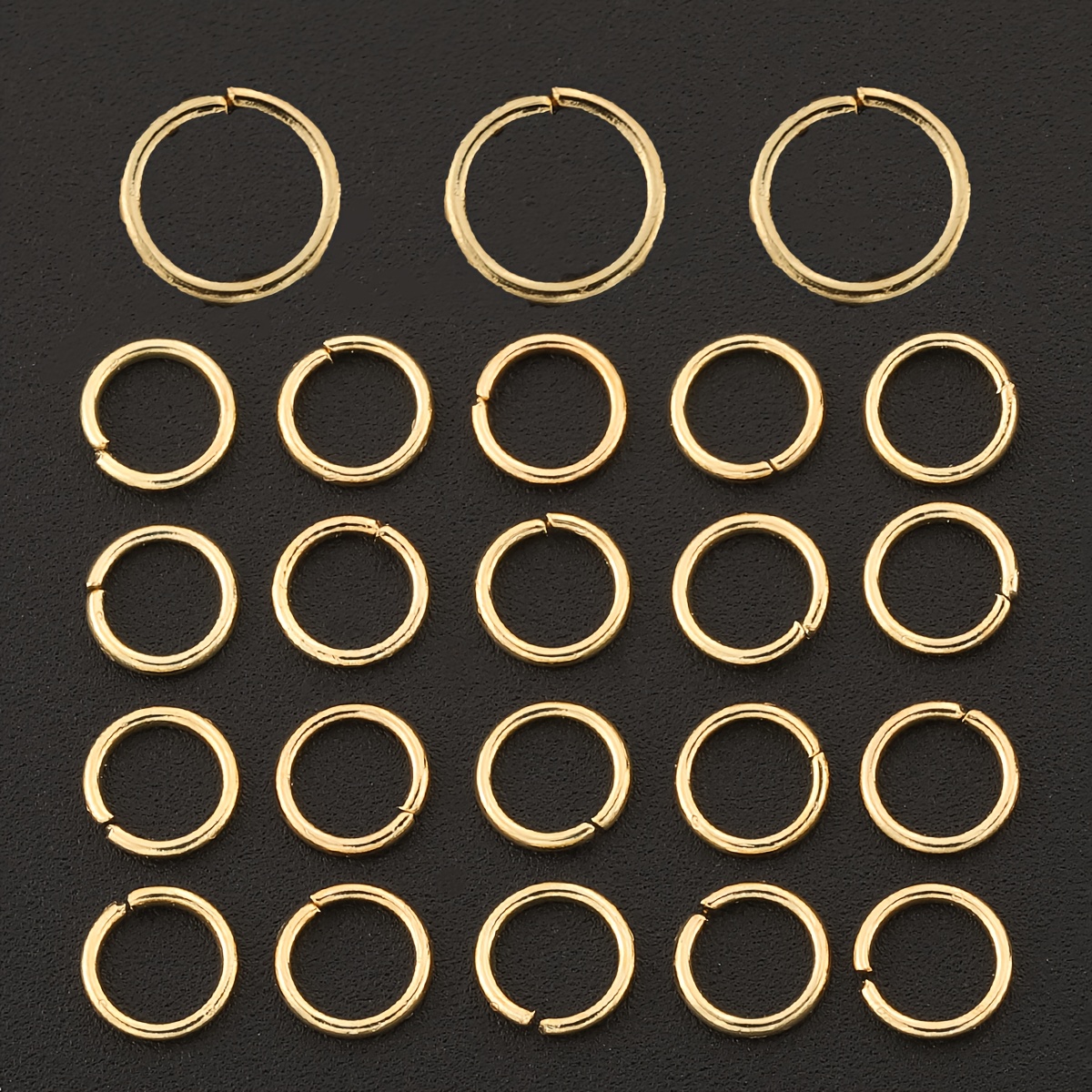E-shop 120 Stk. goldene Edelstahl-Schmuck-Sprungringe, geeignet für Karabinerverschlüsse, offene geschlossene Sprungringe für Halsketten-, Armband-,