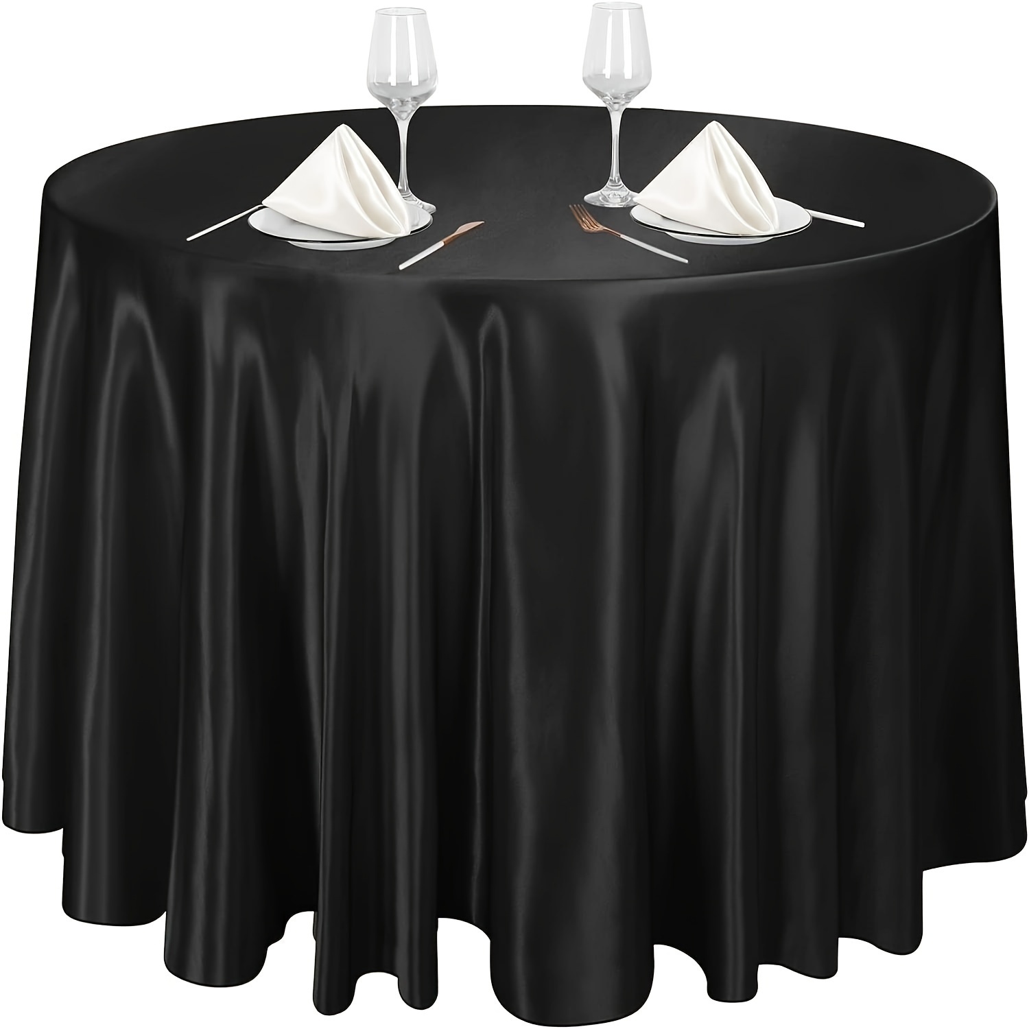 TEMU 2pcs Set, Wedding Decorations, Summer Decoration, Garden Decor For Outside, Outdoor Decor, Round Satin Tablecloth, Suitable For Weddings,