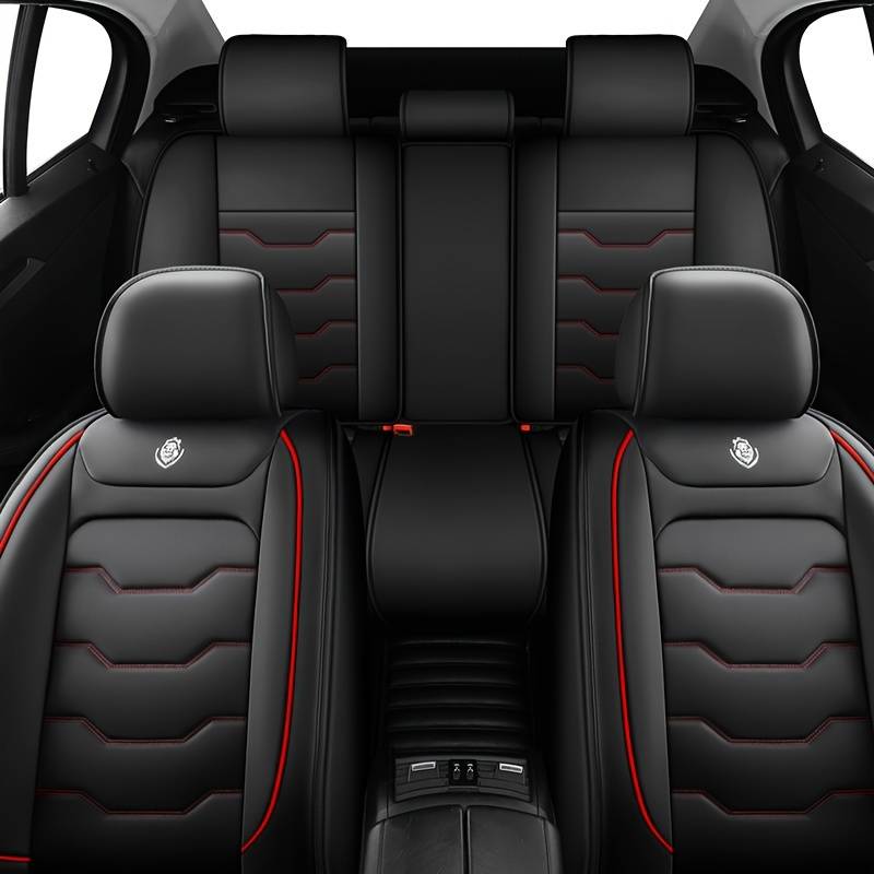 Full Surround Faux Leather Seat Covers For Toyota (5-Seat) – Black, Superhero Cape Design, Anti-Slip