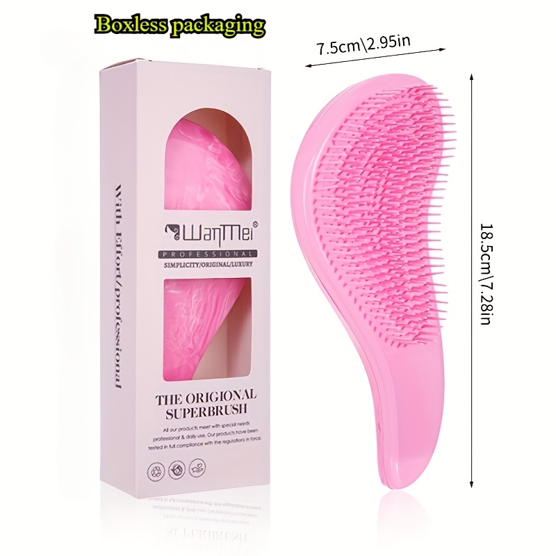 1 peine mágico -enredos, peine con cojín de masaje, peine en caja de regalo para fiestas, cuidado diario del cabello, peine desenredante, peine compacto, cerdas de nylon, peine de alta calidad, artículo esencial para el cuidado del cabello, superficie suave, peine para cabello de mujer, regalo