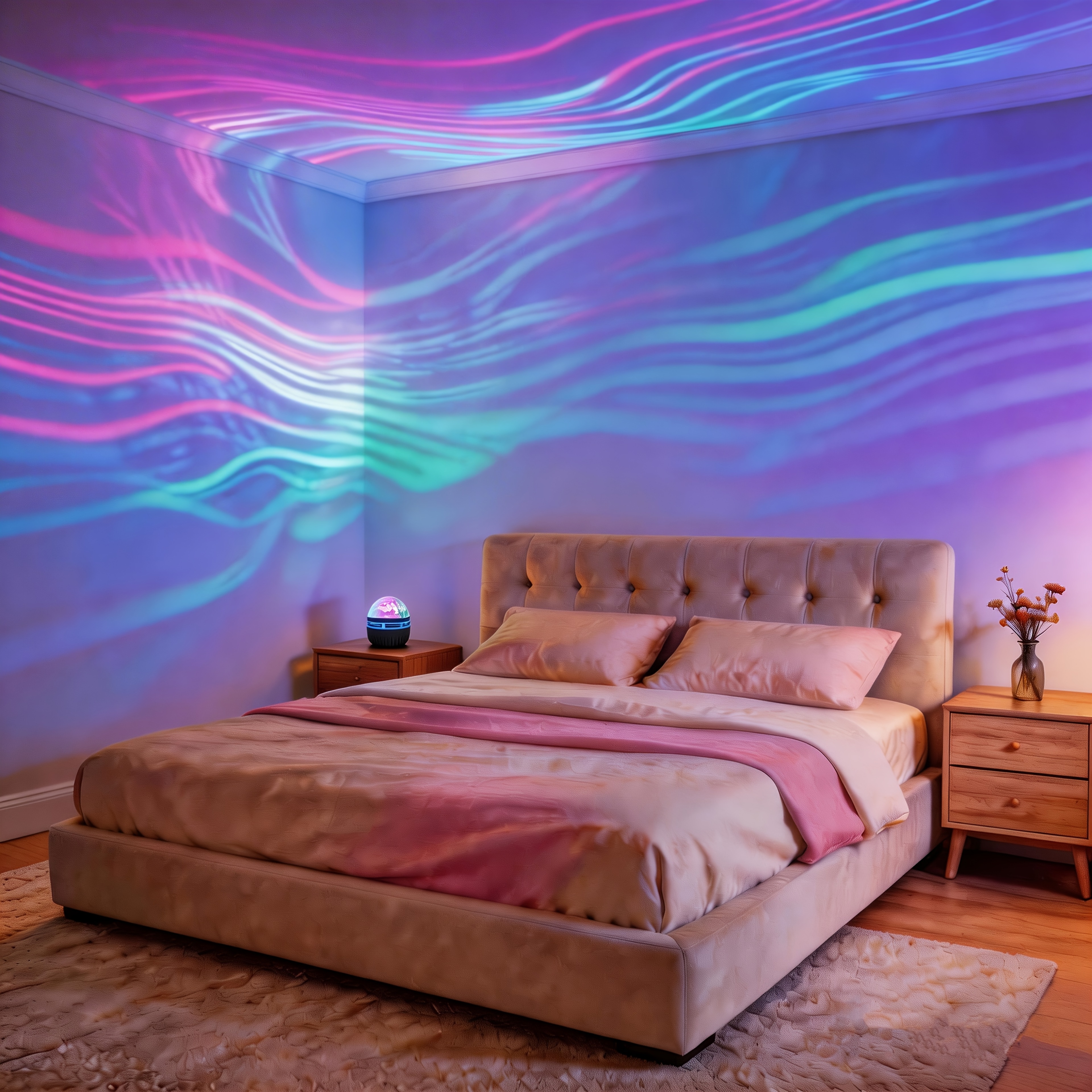 TEMU Starlight Aurora Projection Light, 360-degree Ceiling Projection Led Ambient Light, Usb Powered Bedroom/living Room Night Light, Decorative
