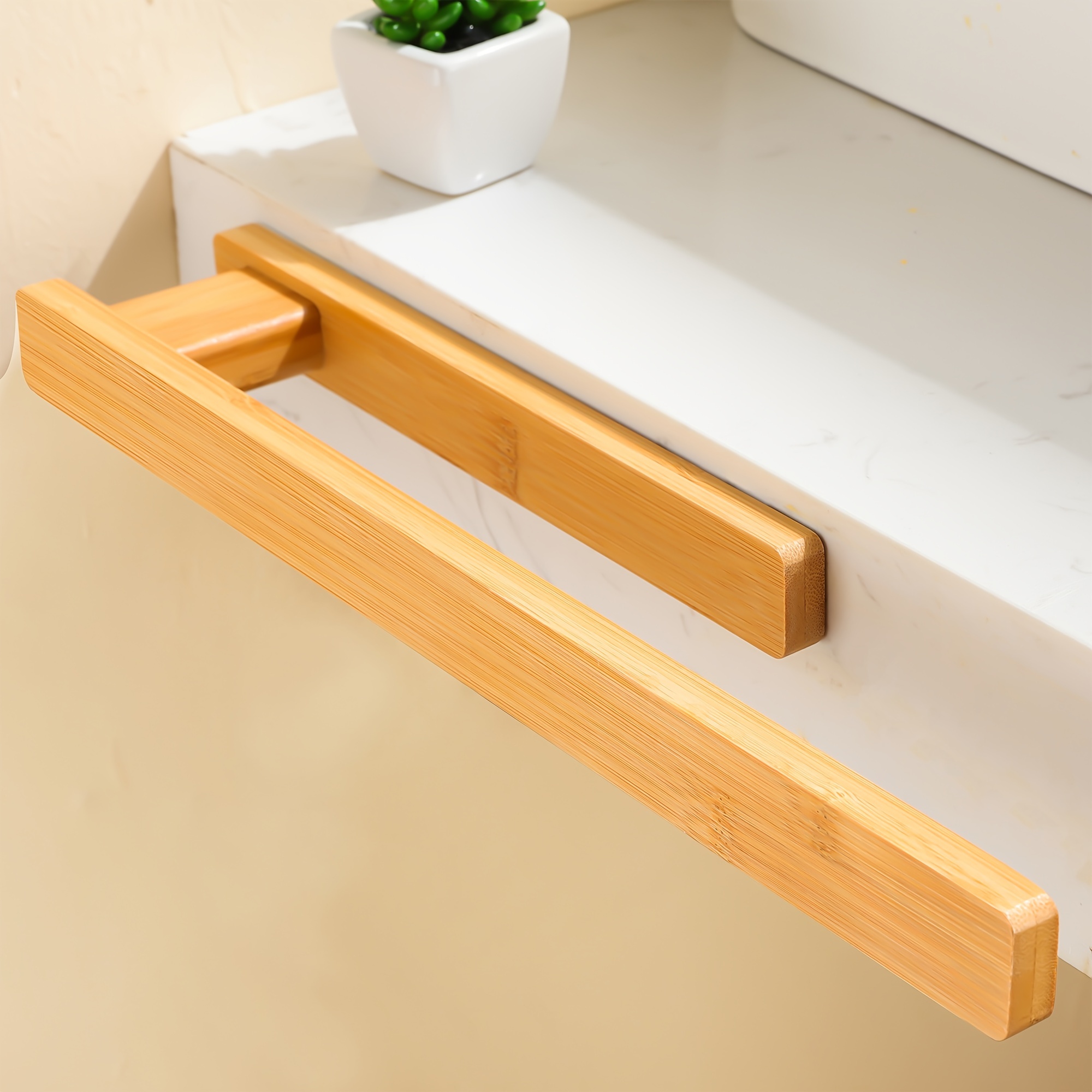 

Easy-install Solid Wood Towel Rack - Space-saving, No-drill Wall Mount For Storage