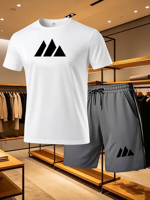 item picture western trendy style new fashionable versatile short sleeve t shirt and shorts athletic quick vacation casual beach style suitable for spring and summer daily wear