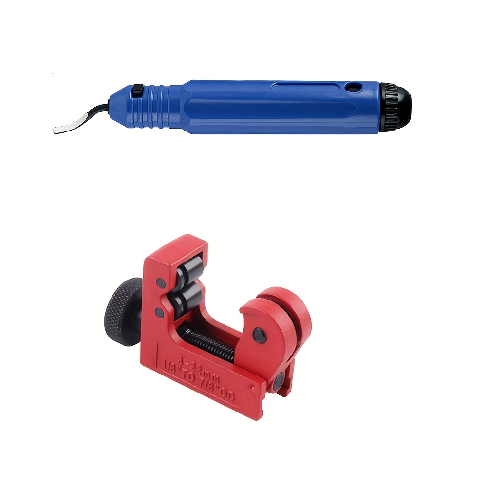 TEMU Compact Tube Cutter Tool And Metal Deburring Tool, Adjustable Mini Pipe Tubing Cutter With 3-22mm (1/8"-7/8") Diameter Range, Manual Deburring