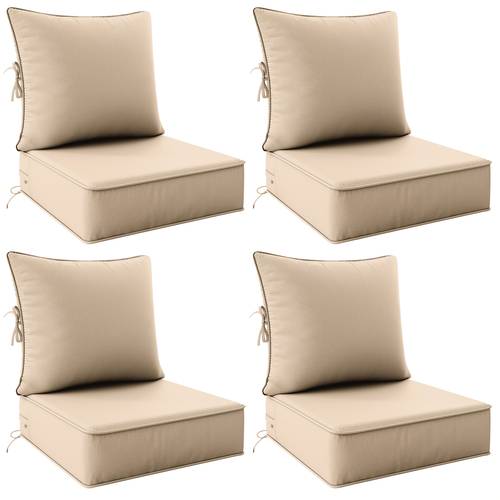 outdoor cushion set of 1pc 2pcs 4pcs 6pcs thick 35d high density foam cushions measuring 24 24 6 5 inches featuring quick rebound high and suitable for outdoor furniture like sofas and patio chairs