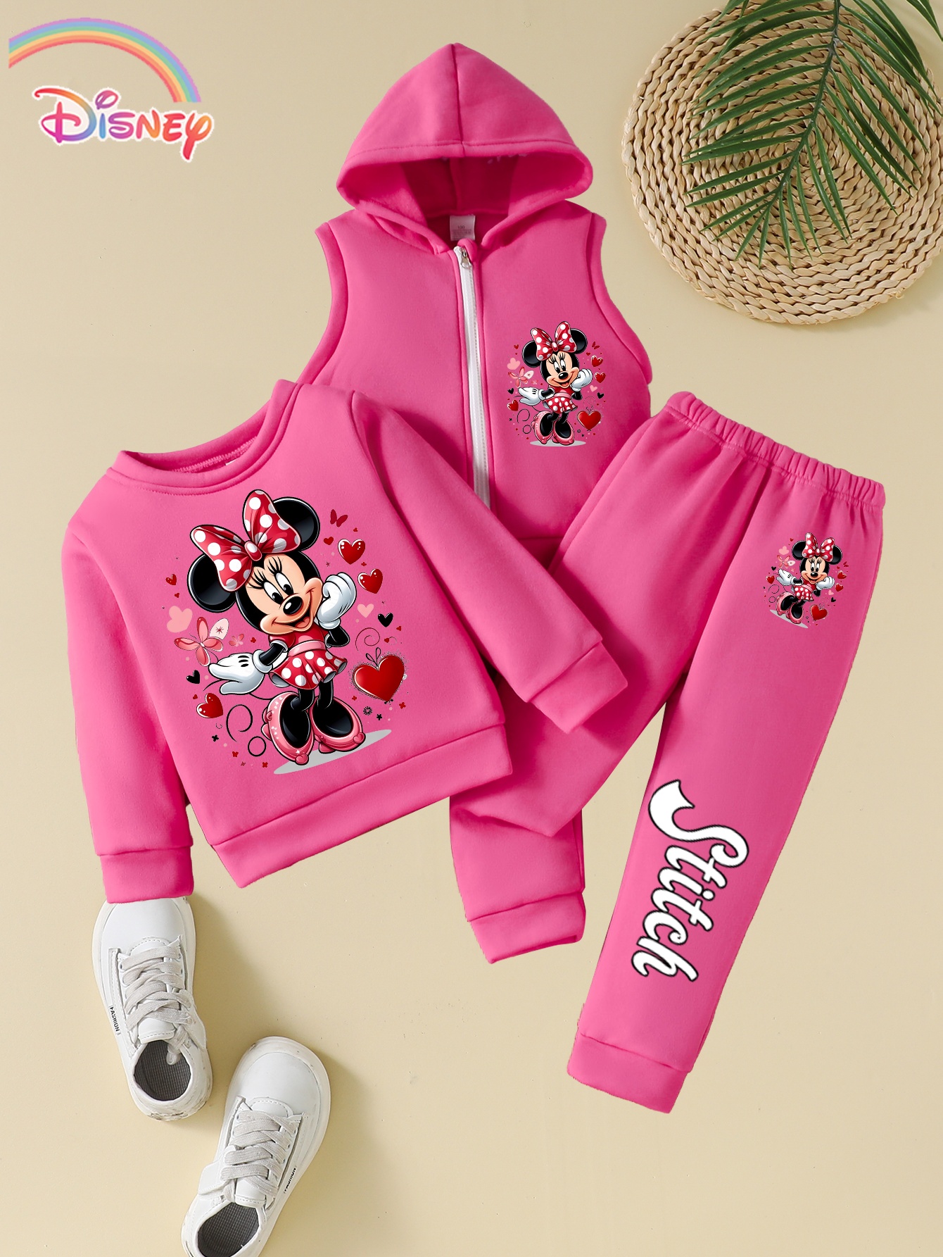 Disney Officieel Meisjes Ondergoed Set, 3-delig Outfit met Vest en Trui