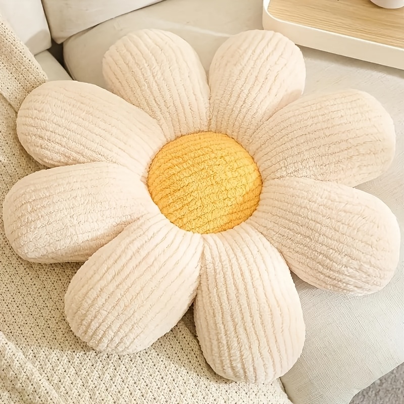 TEMU 1pc Plush Cushion Pillow, 50cm/19.68inch 3d Petal Shape, Short Plush Fabric Soft And Comfortable. , Suitable For Sofa, Office Chair Pad, Balcony