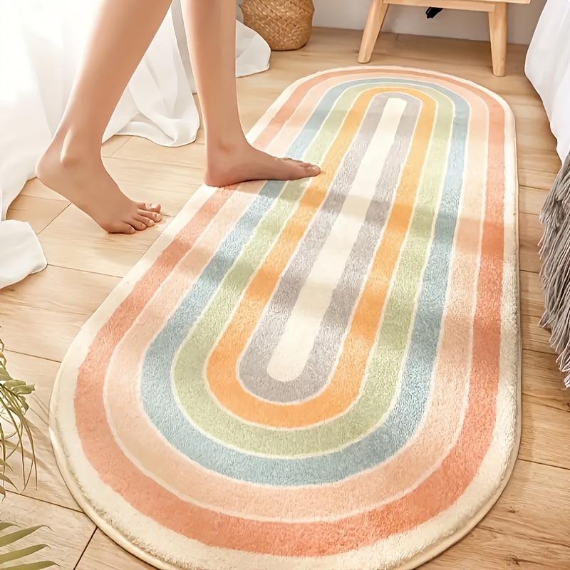 

[customer ] Plush Rainbow Area Rug - Soft, Machine Washable Carpet For Bedroom, Living Room, And Home Decor - 47x16 Inches