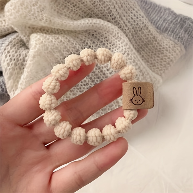 5pcs High Elastic Rabbit Hair Ties, Durable and Versatile