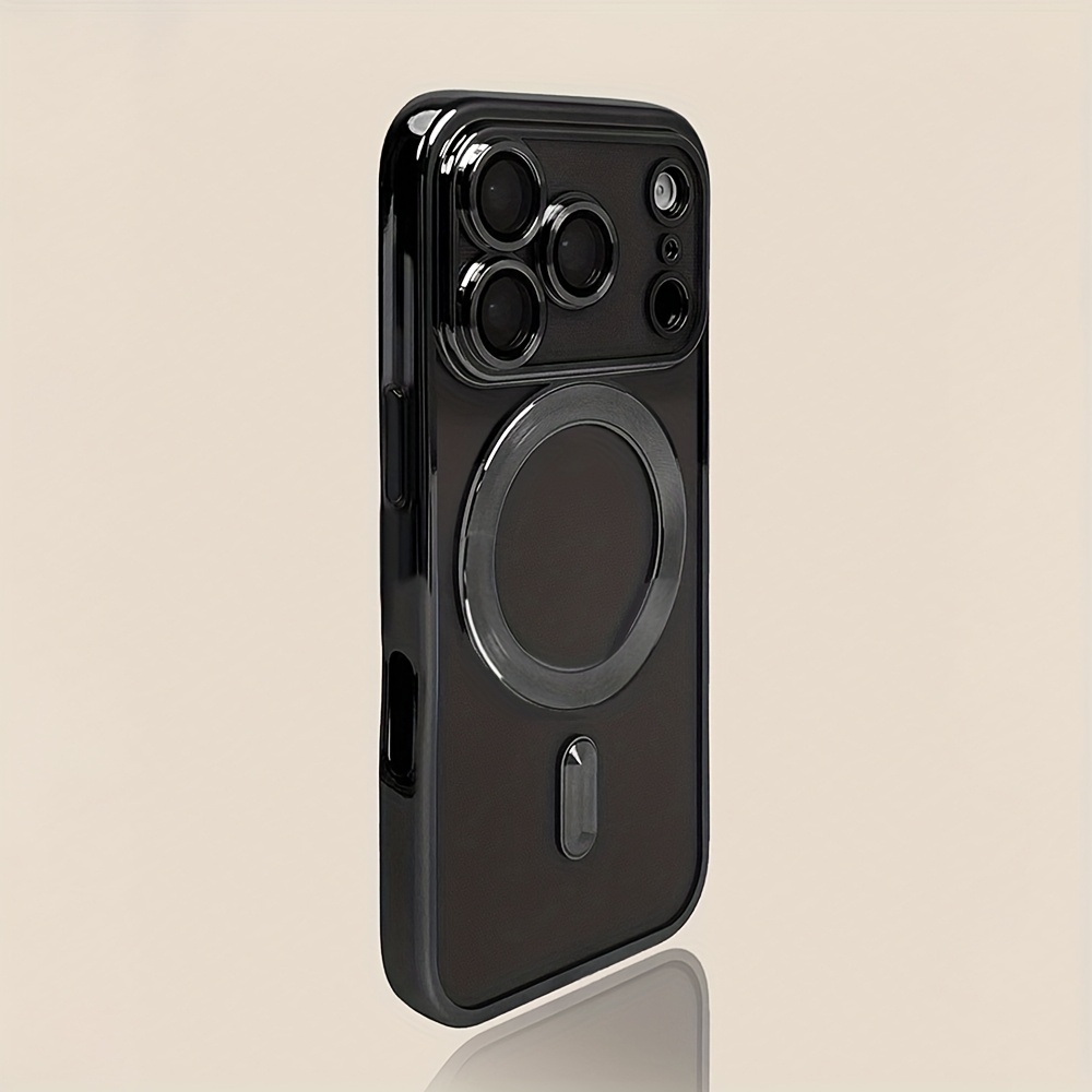 Phone Case: 2in 1 Magnetic Clear Acrylic Phone Case With 2pcs Tempered Glass Screen Protector For Iphone 11/12/13/14/15/16/17 Pro Max/plus, Slim Built-in Stand