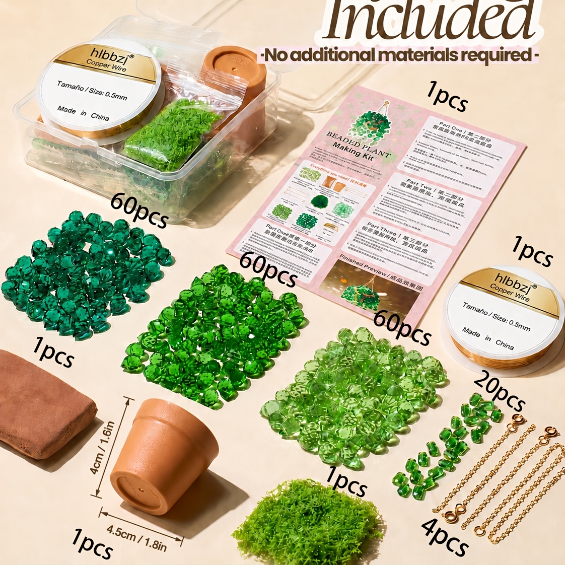 TEMU Kit de plante perlée, attrape-soleil de jardin, attrape-lumière, comprend des perles de cristal en verre, parfait comme décoration de jardin, de