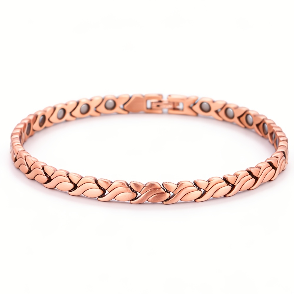 Image of 1pc Copper Magnetic Bracelet For Women, Adjustable Length Size With Sizing Tool, Jewelry Gift For Daily Wear