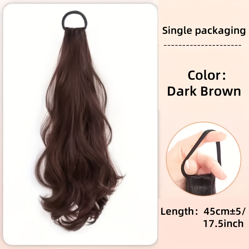     hair bun ponytail wig 18 inch elegant female claw clip extension high temperature synthetic water wave wig suitable for all hairstyles   and   daily wig use details 0