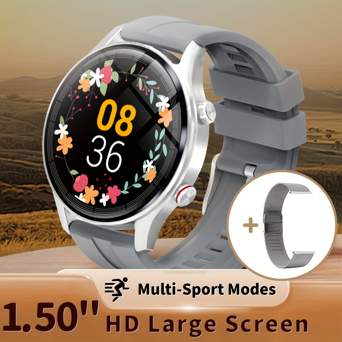 EIGIIS KE3 Sports Smart Watch For Men With Flashlight, LED Lighting, A