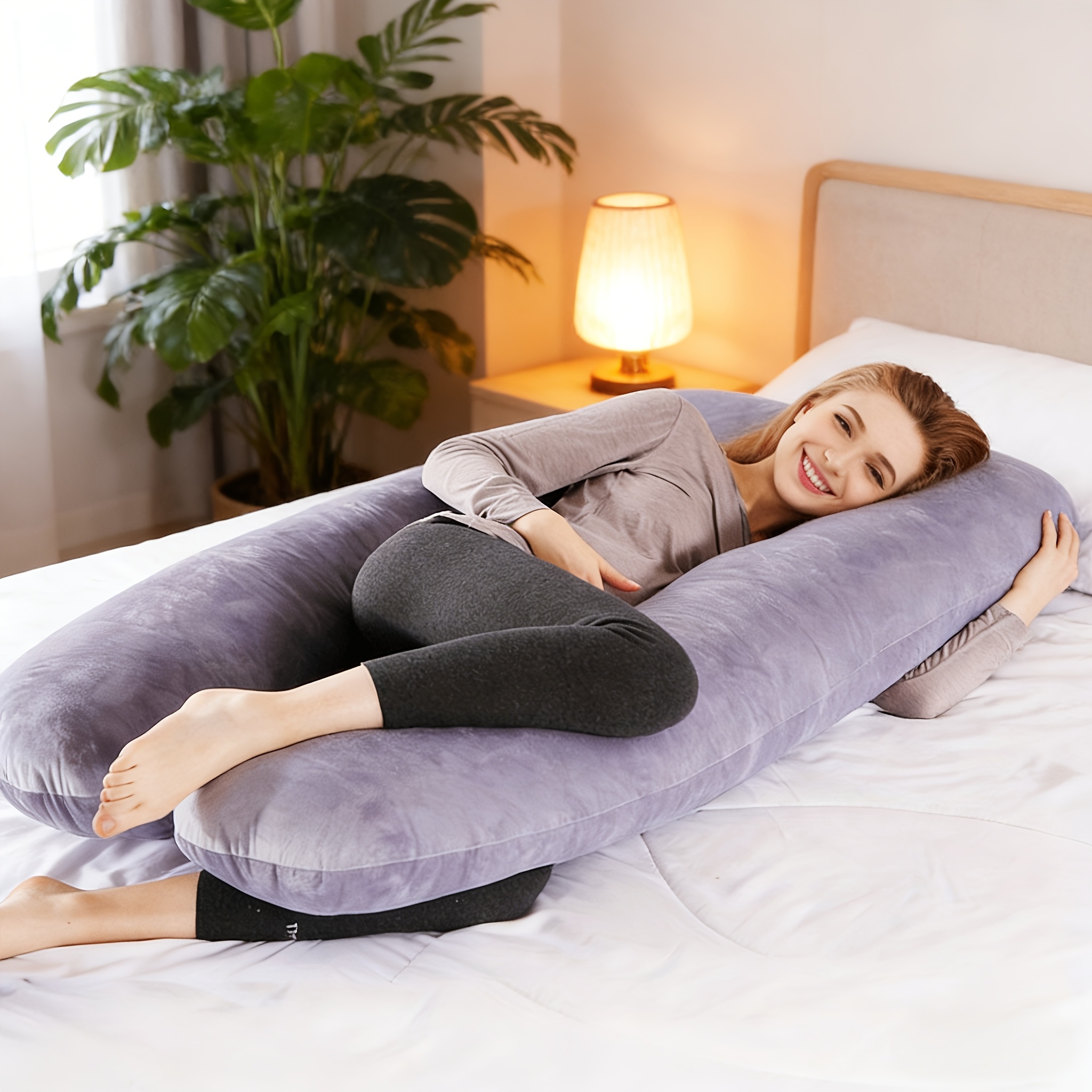 TEMU Massimo per Future Mamme - Cuscino a Forma di U con Supporto Lombare Multifunzionale, Regalo per Natale, Halloween, del Ringraziamento