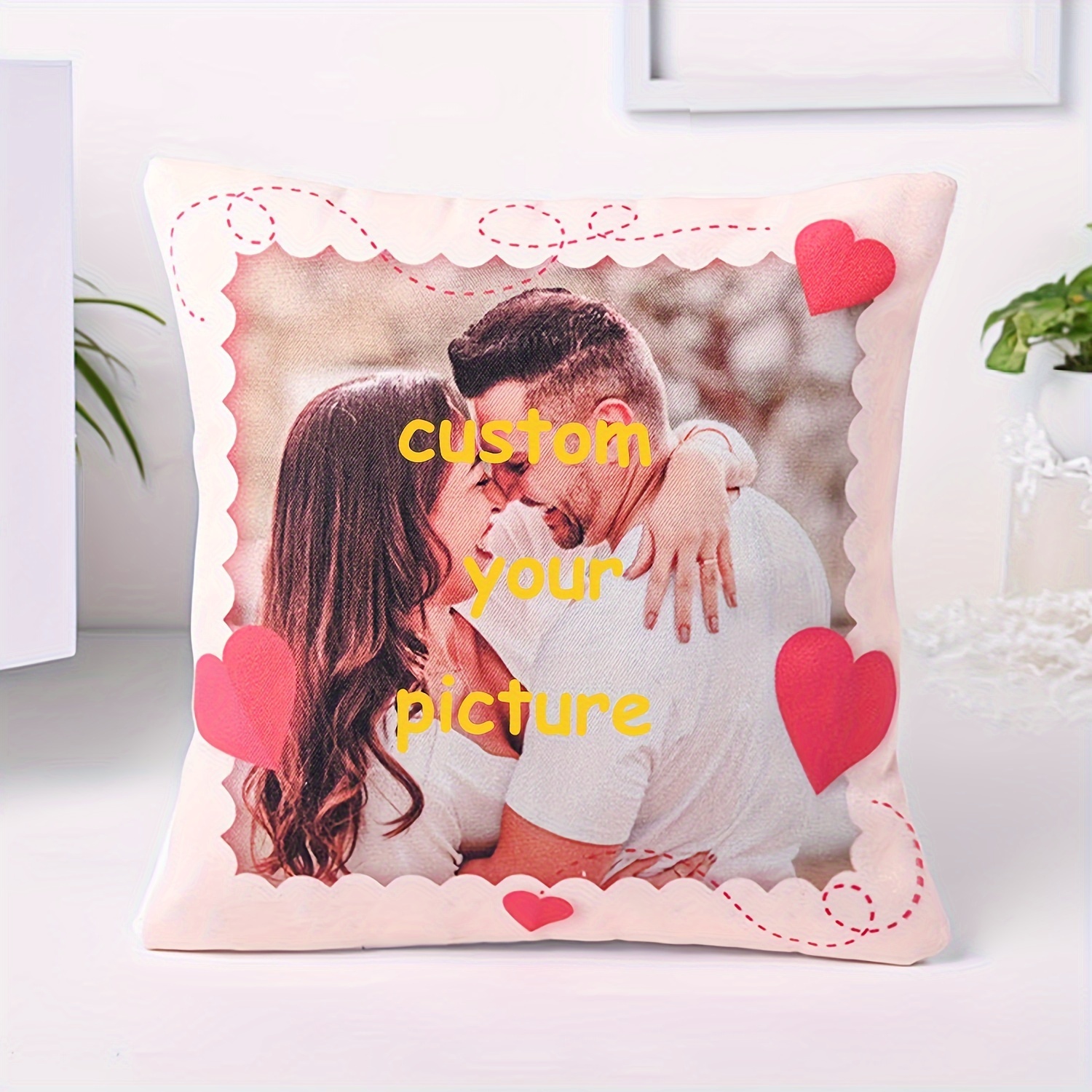 

Cuddle Essential, Custom Love Photo Pillowcase - Soft Short Plush, Single-sided Print, 18x18 Inches - Perfect Gift For Couples, Ideal For Sofa & Home Decor (pillow Not Included)